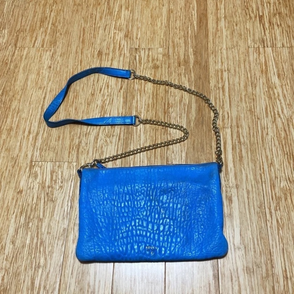 fossil blue crossbody purse